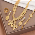 Parure Cléopâtre en 4 Pièces Collier - Bague - Bracelet - Boucle d’oreilles