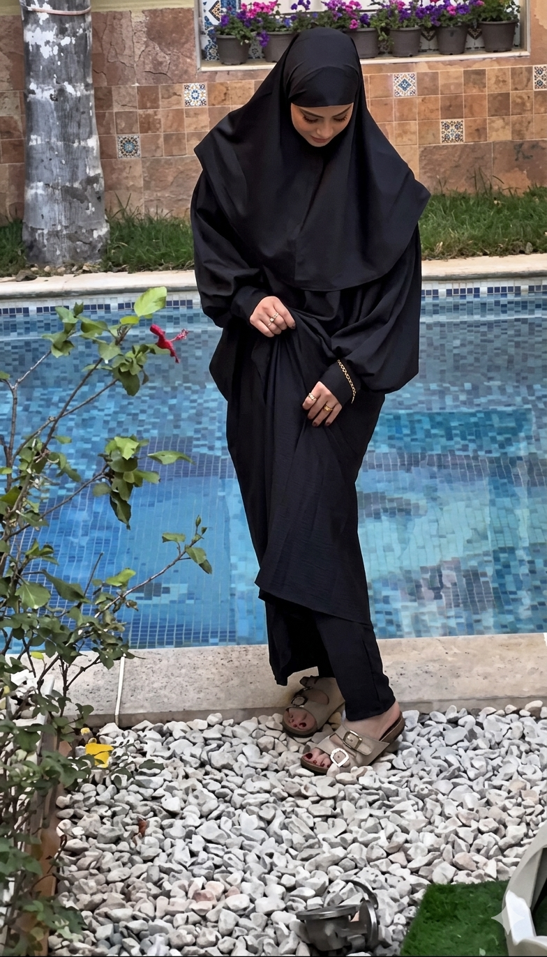 يبوركيني شرعي روب + سروال + إسدال